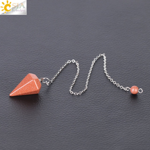 Small Reiki Pendulum, Natural Stone Amulet, Crystal Pendant — additional product photo