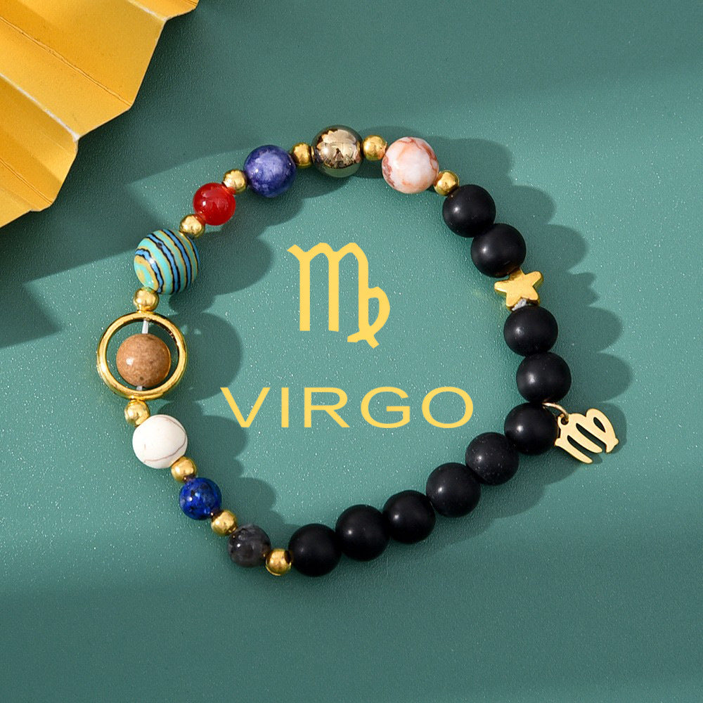 Natural Stone Beaded Tiger Eye Zodiac Bracelet — additional product photo