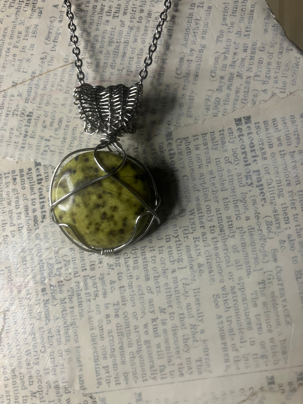 Wire-Wrapped Natural Stone & Crystal Necklace