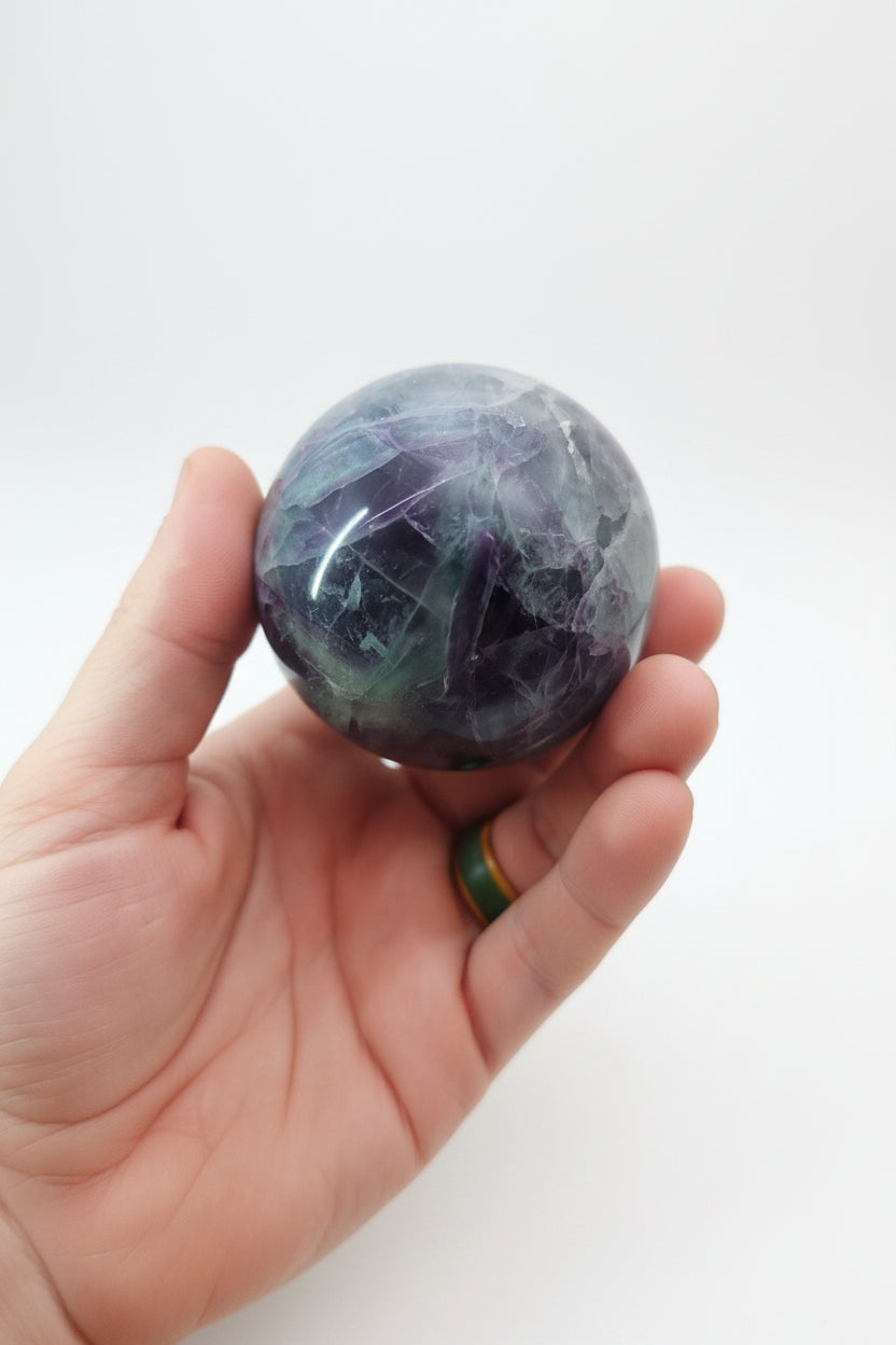 Rainbow Fluorite Crystal Sphere — 1.09 lb | Energized Crystals