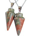 Natural Unakite Crystal Pendulum Necklace | Energized Crystals