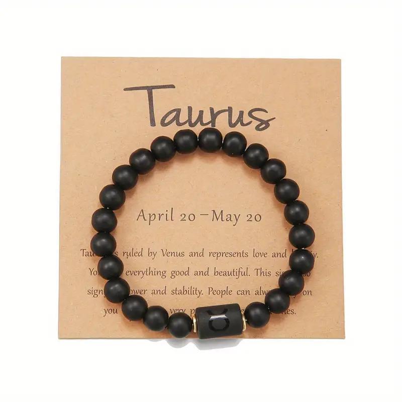 Natural Stone Beaded Tiger Eye Zodiac Bracelet — additional product photo