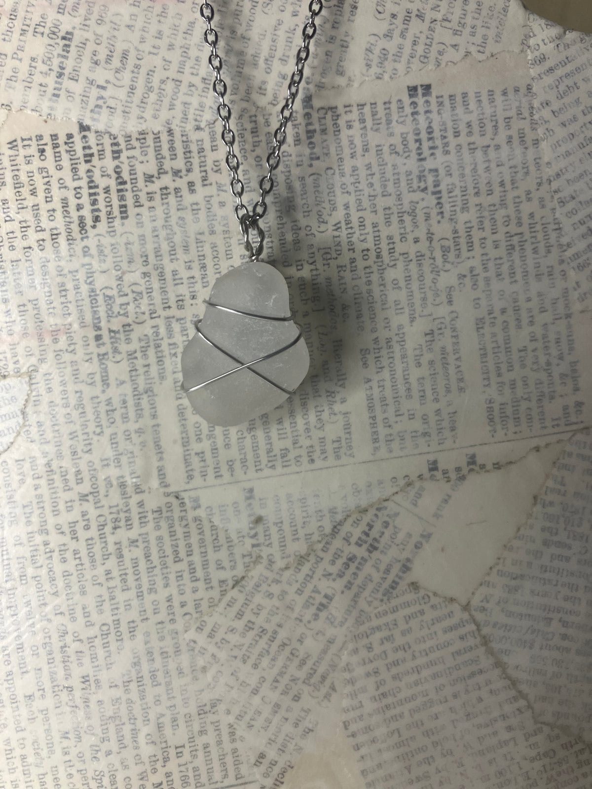 Wire-Wrapped Natural Stone & Crystal Necklace