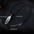 White crystal necklace, raw stone, single crystal hexagonal pillar | Clairvoyant Crystals