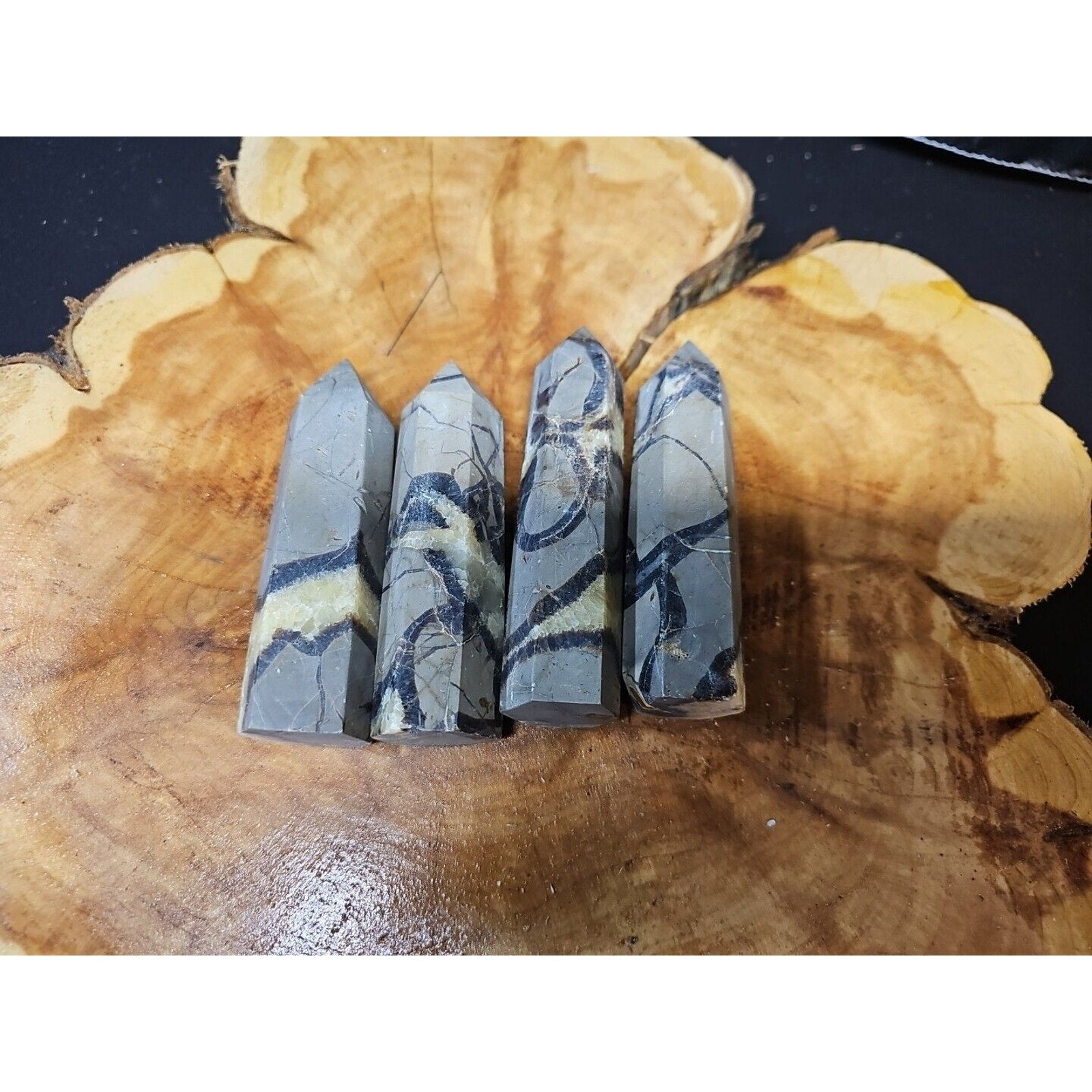 Dragon Septarian Geode Cluster Four Piece Set