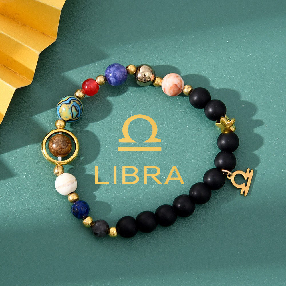 Natural Stone Beaded Tiger Eye Zodiac Bracelet — additional product photo