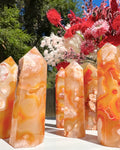 Carnelian Flower Agate Towers
