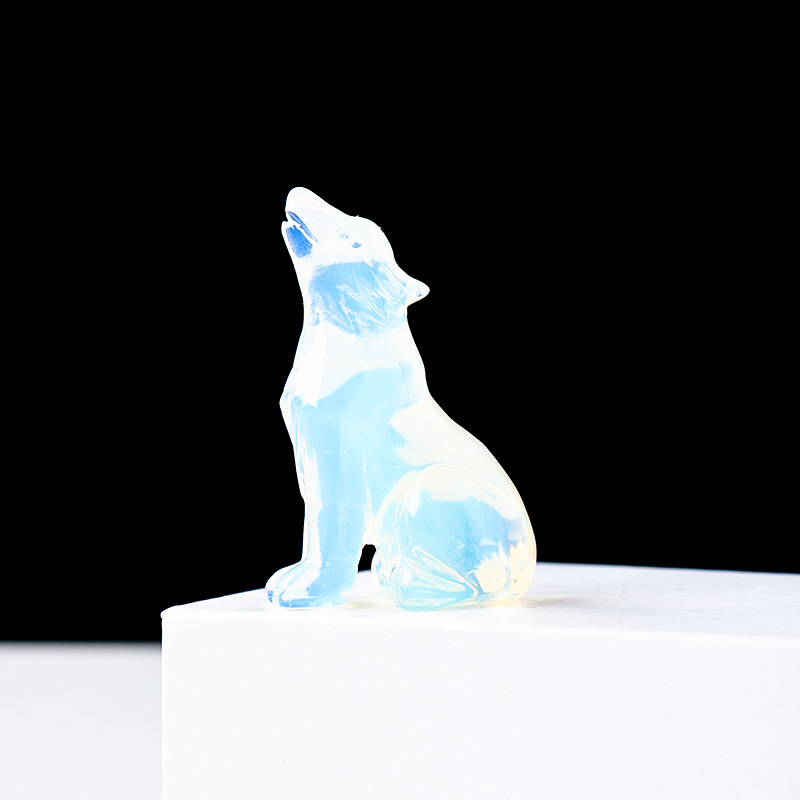 Crystal Wolf Spirit Guardian Carving — additional product photo