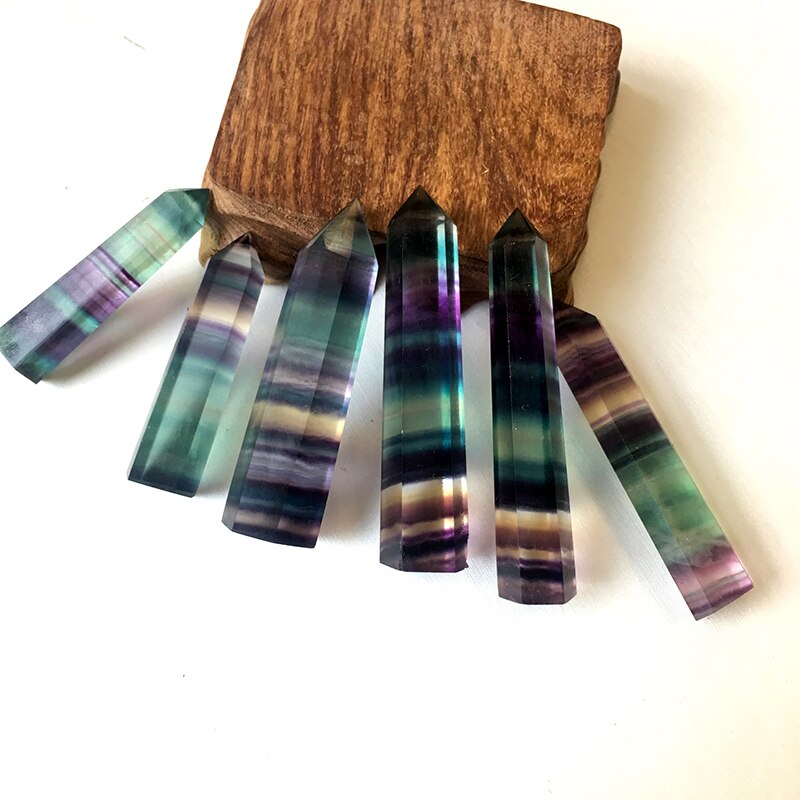 100% Natural Fluorite Crystal Striped Fluorite tower — additional product photo