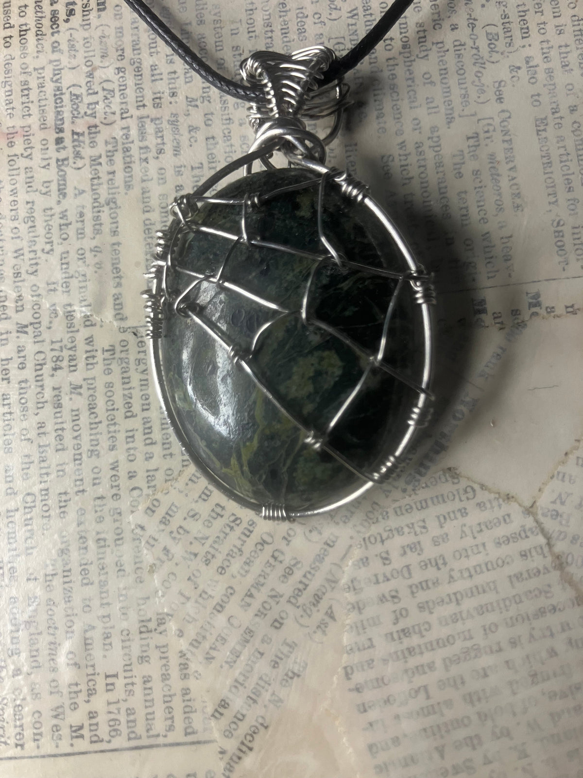 Wire-Wrapped Natural Stone & Crystal Necklace