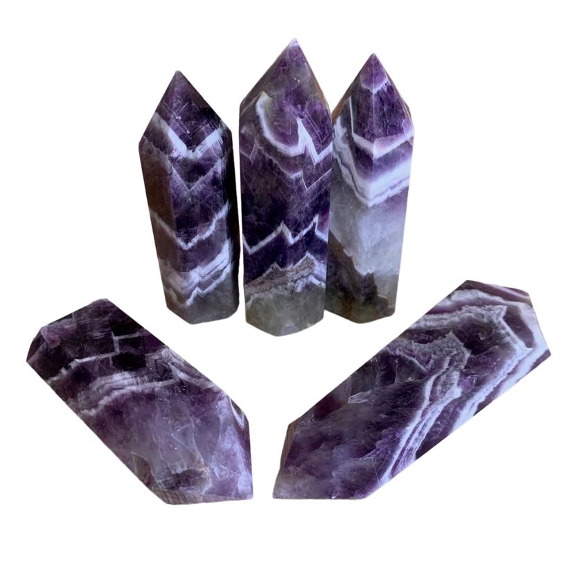 Chevron Amethyst Crystal Tower | Energized Crystals