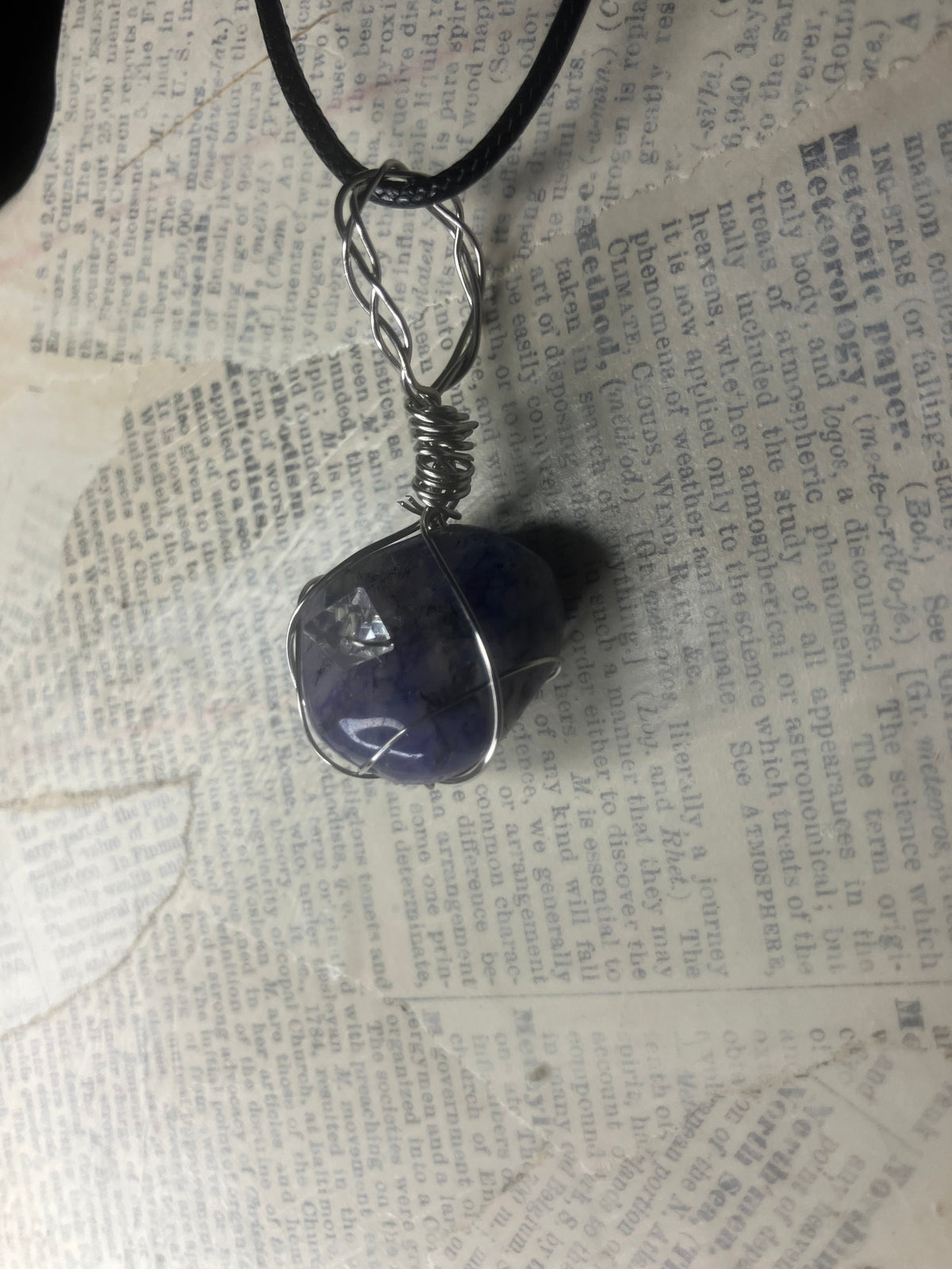 Wire-Wrapped Natural Stone & Crystal Necklace
