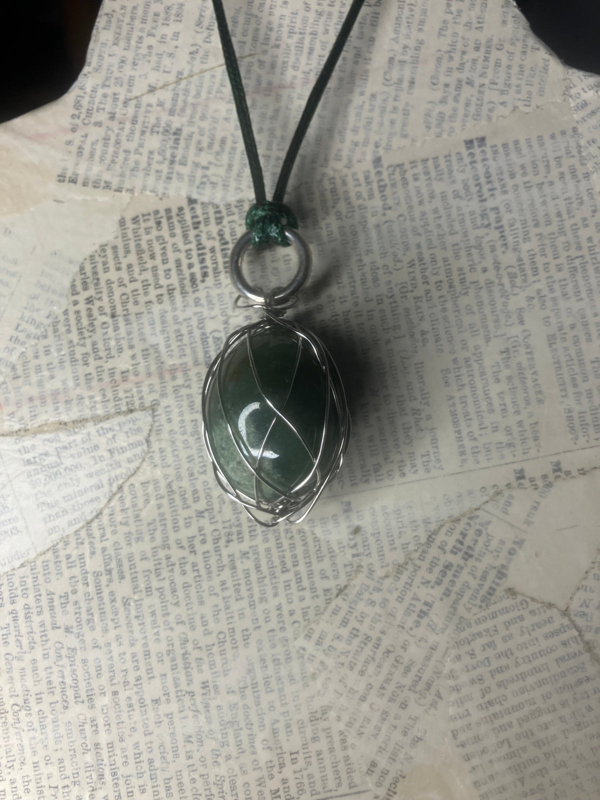 Wire-Wrapped Natural Stone & Crystal Necklace