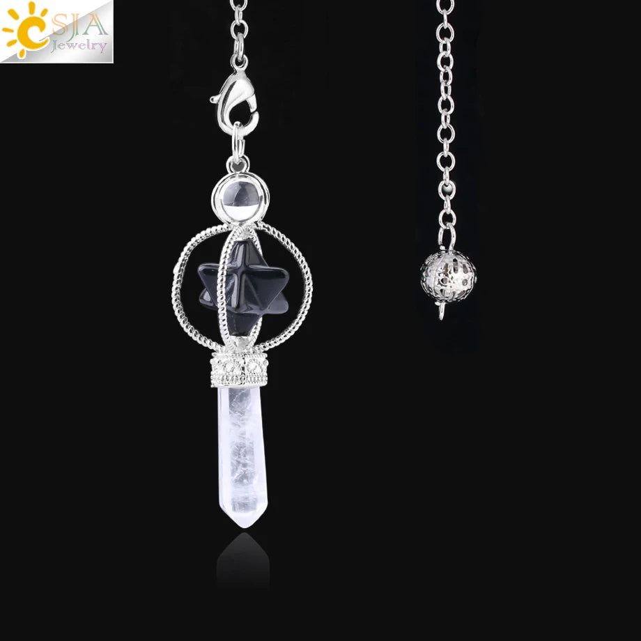 Rotatable Merkaba Dowsing Pendulum Quartz Natural Stone Crystal  Reiki — additional product photo