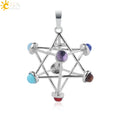 Merkaba Chakras Pendants Natural Stone Reiki 7 Chakra Necklaces — additional product photo