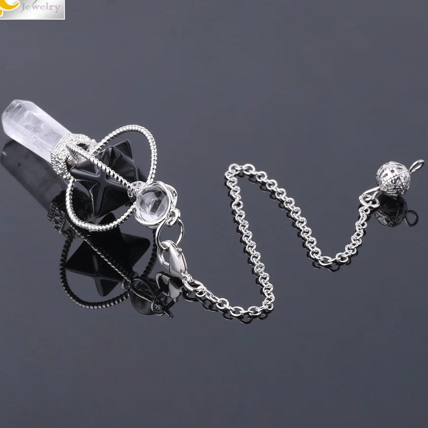 Rotatable Merkaba Dowsing Pendulum Quartz Natural Stone Crystal  Reiki — additional product photo