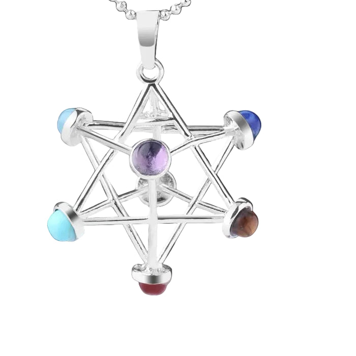 Merkaba 7-Chakra Pendant | Energized Crystals