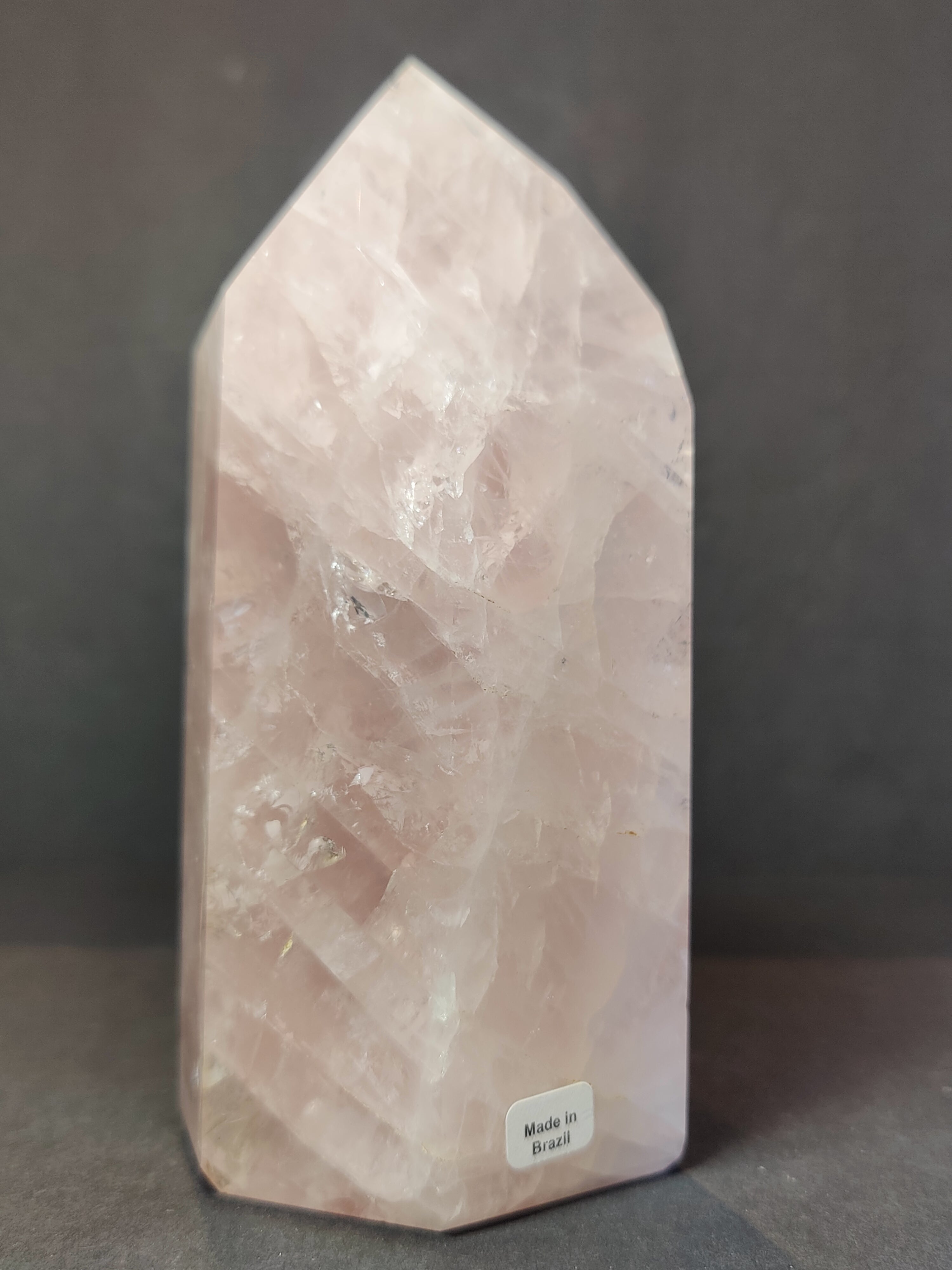 XL Rose Quartz Polished Obelisk Tower Sculpture