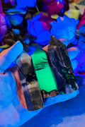 Volcano Agate Towers — UV Fluorescent Green Crystals — additional product photo