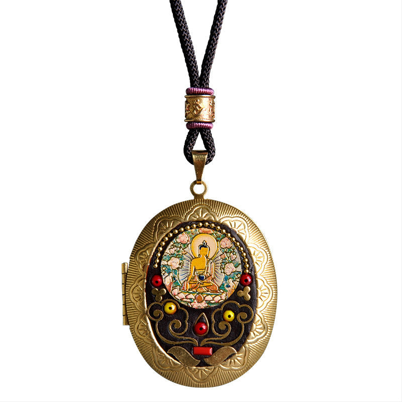 Niche For Statue Of The Buddha Handmade Yellow Pendants