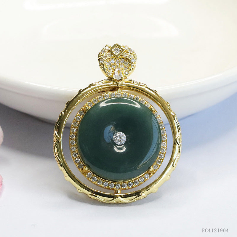 Jadeite Blue Protection Pendant Necklace — additional product photo
