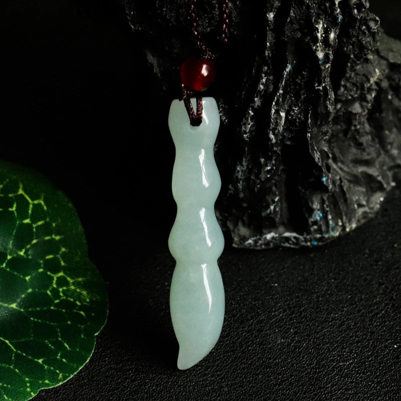 Jade Pendant with Natural Jadeite, Peaceful Buckle Burmese Jade Jewelry — additional product photo