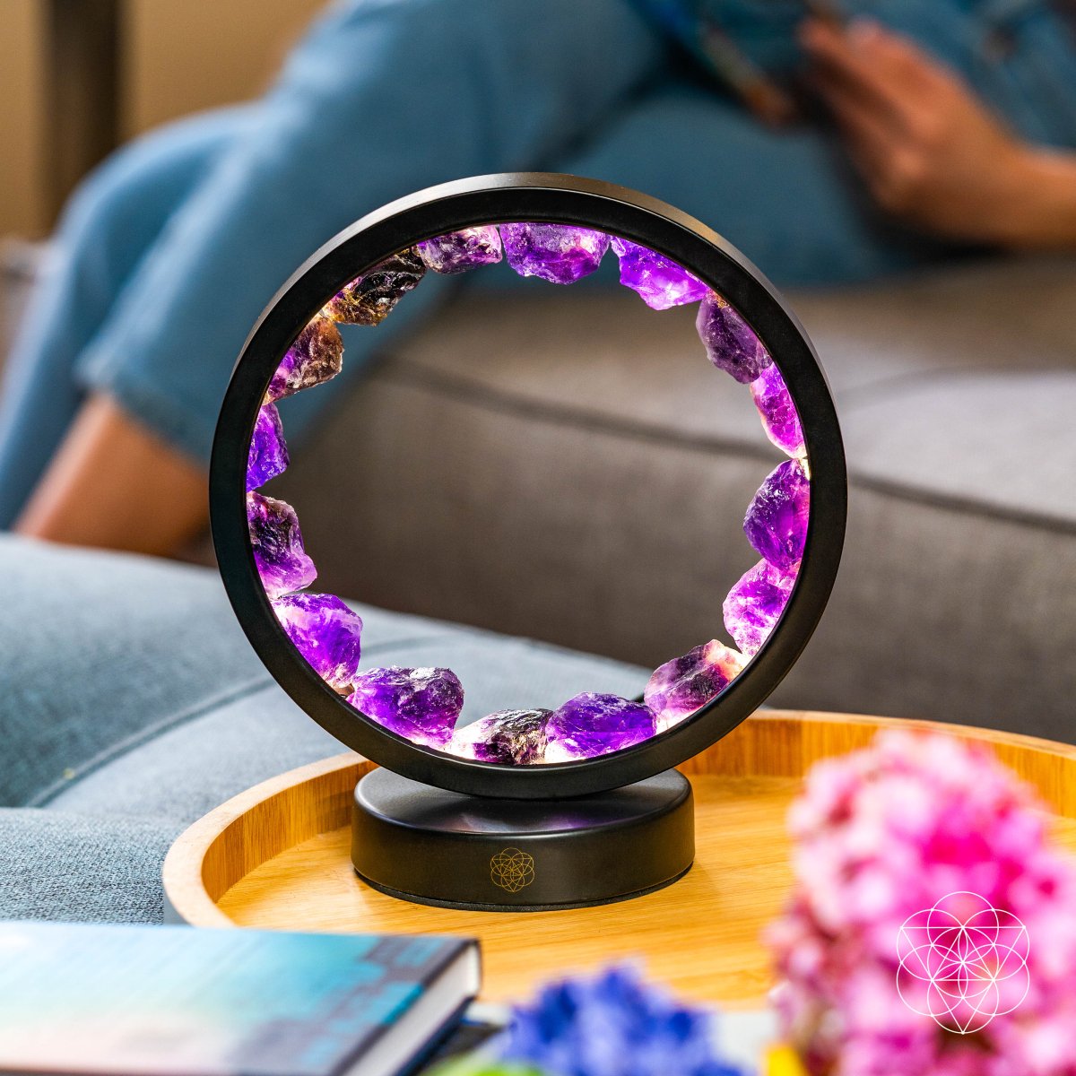 "I Am at Peace" Spiritual Protection Amethyst Lamp — additional product photo
