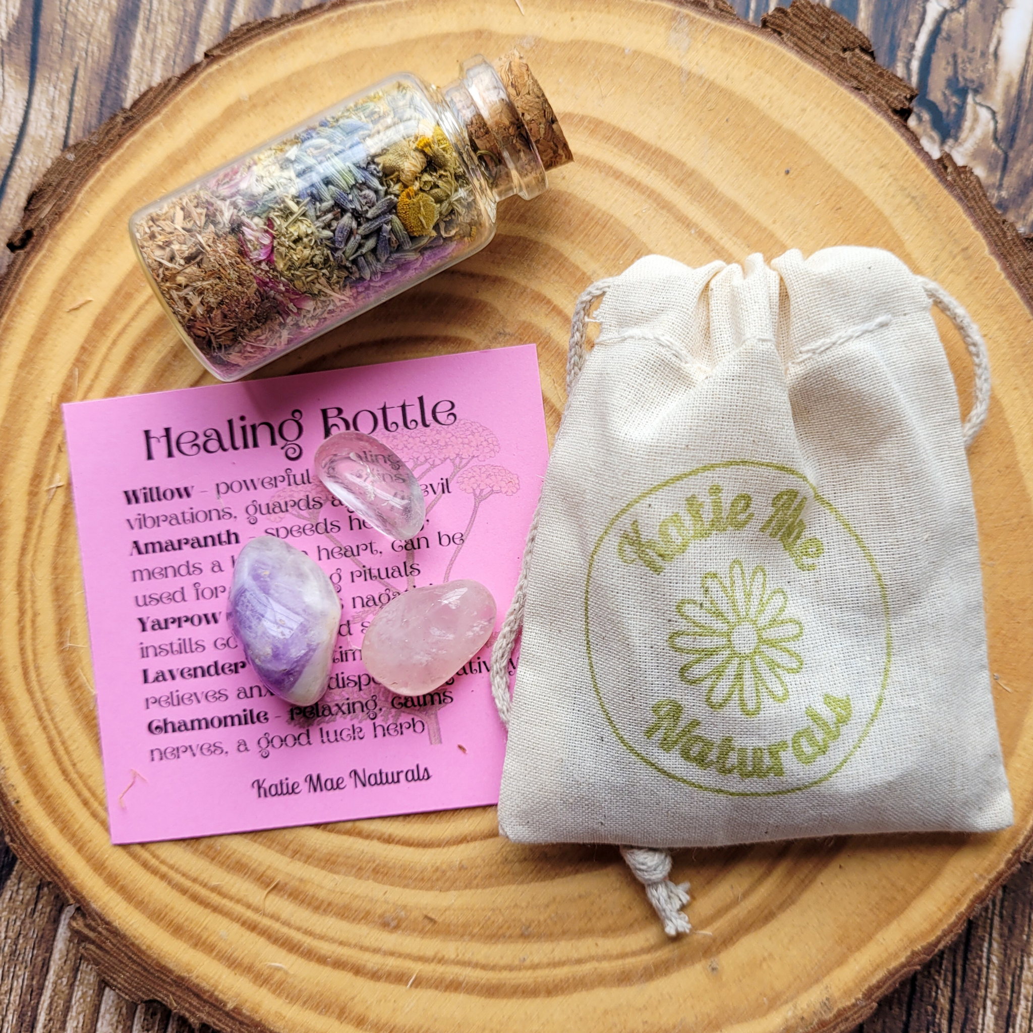 Healing Bottle and Crystals Intention Setting Kit